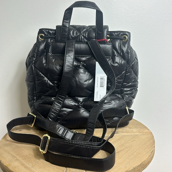 NWT FRANCES VALENTINE Pull-through Closure Puffy Quilted Nylon Backpack - Picture 2 of 5